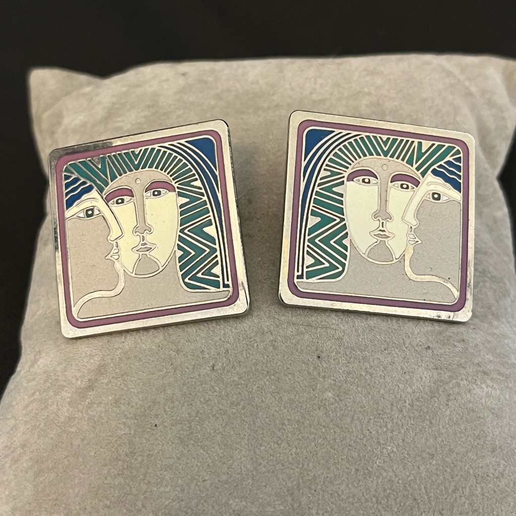 Vintage Ancient Ancestors Earrings By Laurel Burch 25$